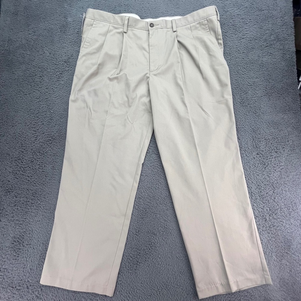 Dockers‎ Mens Easy Khaki Classic Fit Pleated Pants Tan W42 L30 Moisture Wicking